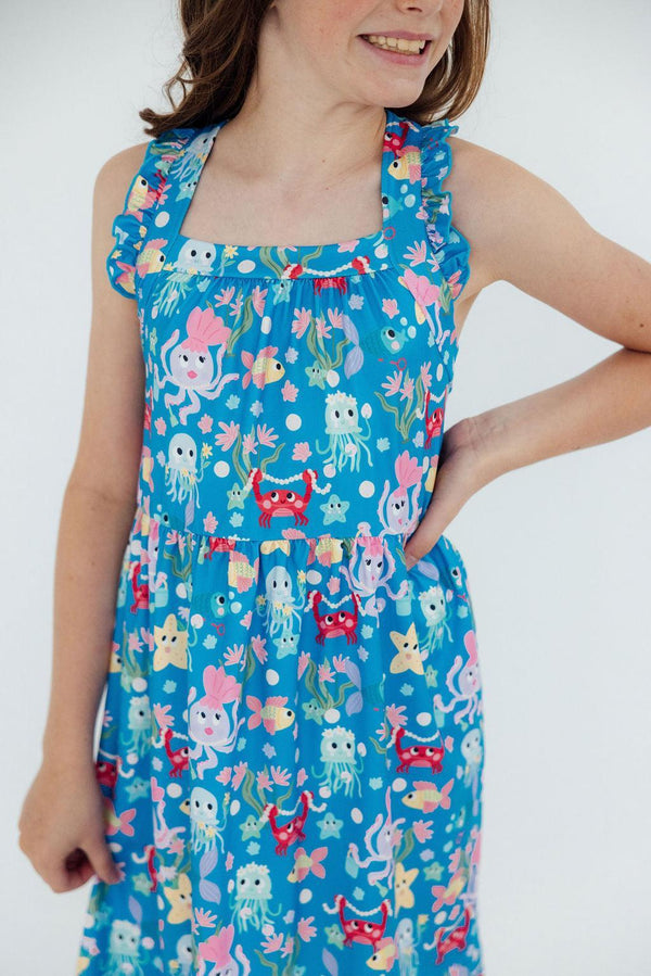 jellyfish-jamboree-ruffle-cross-back-dress Mila & Rose - Sophia's StyleRuffle Cross Back Dress-1